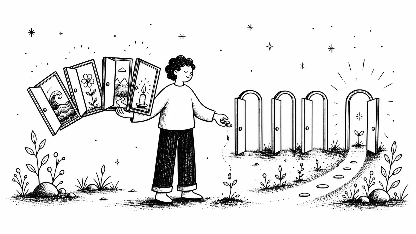Editorial illustration for the article "The Incredible Power of Choice" in Lifestyle, Travel & Personal Reflections.